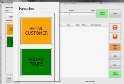 CustomerCentral Favorites Screenshot
